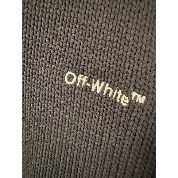 OFF-WHITE C/O VIRGIL ABLOH Cotton CheckeredCrewneck Size XL Men's - Picture 8 of 12